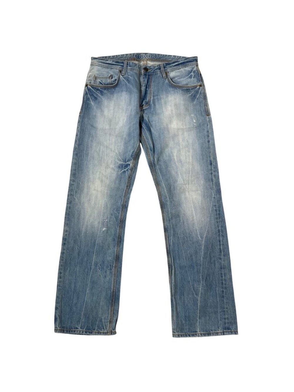 Artful Dodger Straight Leg Color Distressed Jeans Sz 36x34 Skater Streetwear
